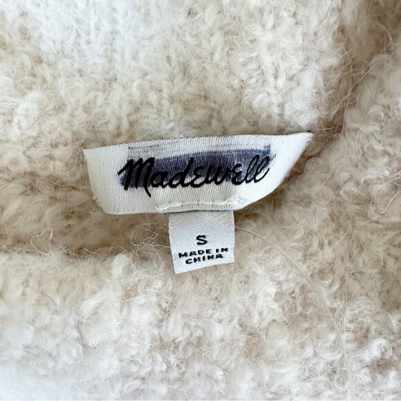 Madewell Sweater Womens Wool-Alpaca Blend Bouclé-Knit Oversized Alabaster S NEW - Picture 7 of 8